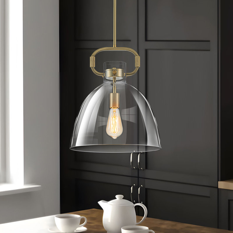 Rooker 1-light Industrial Pendant Light With Clear Glass Shade