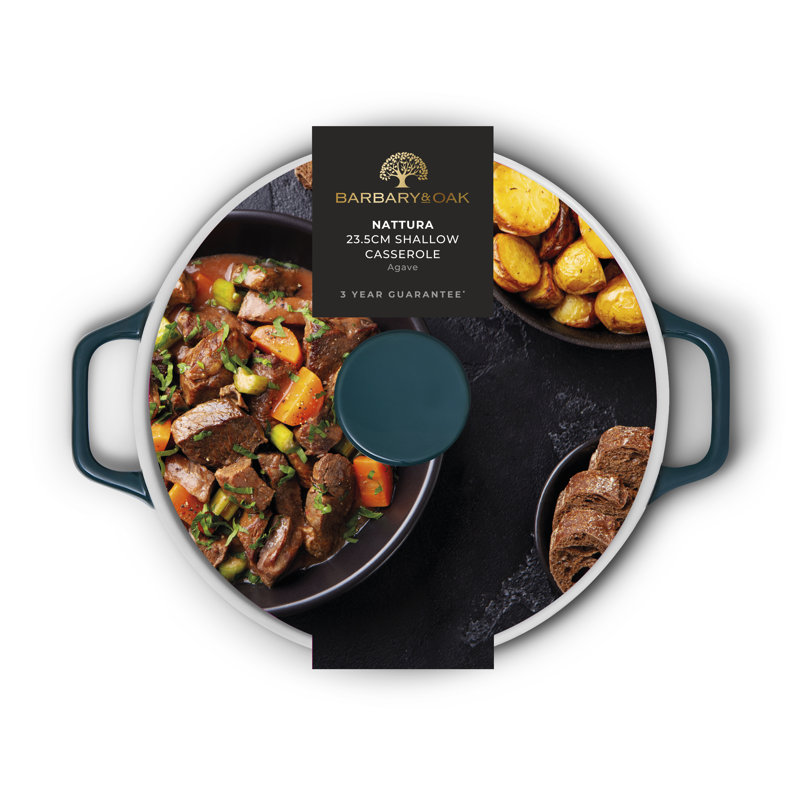 Barbary & Oak Nattura Round Stoneware Casserole Bakeware, Agave