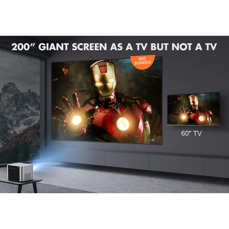 Support pour projecteur FHD 4K FHD 4K, Bluetooth 800ansi 5G, projecteur extérieur avec moteur scellé / mise au point électrique / 4P4D / PPT / Zoom, compatible avec ios / Android / PC / TV
