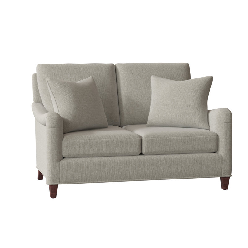Smythe 57" Rolled Arm Loveseat with Reversible Cushions, Montego Bay, Alabaster (3157 73)