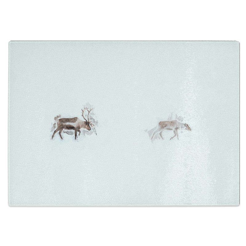 Tempered Glass Deer Reindeer Chopping Board, 39 cm W x 28.5 cm L
