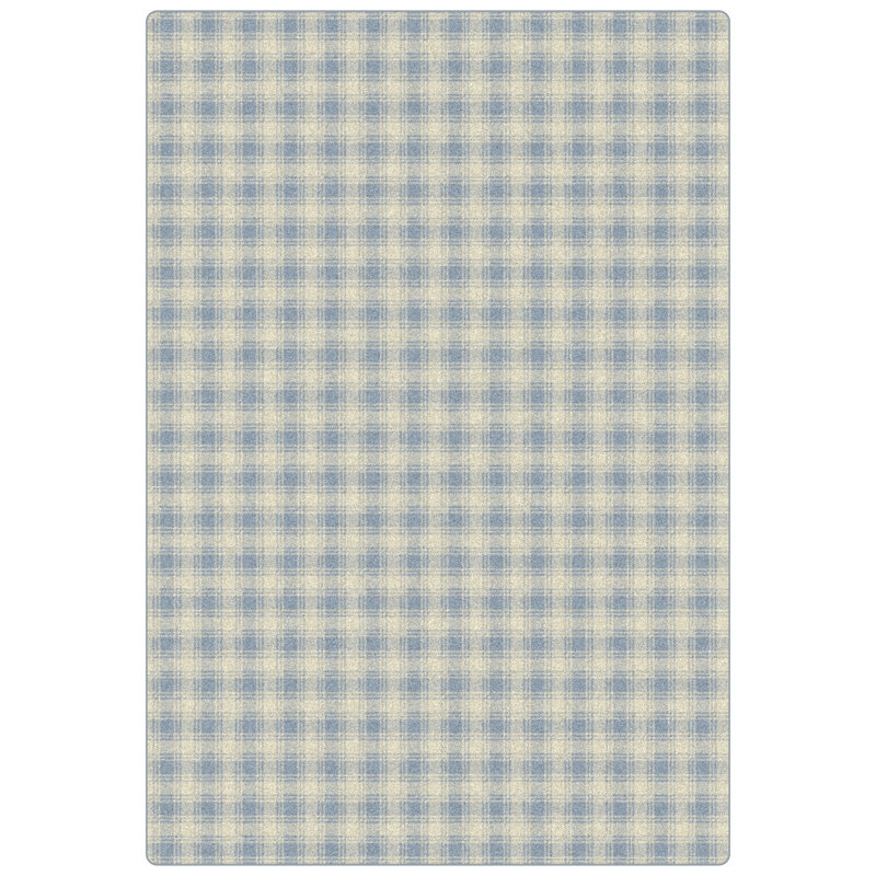 Imagine Shortstop Light Blue Plaid Area Rug, Rectangle 3'10" x 5'4"
