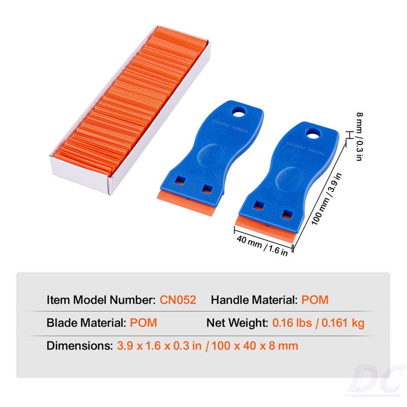 Plastic Razor Blade Scraper 2PCS Scraper Tool 120PCS POM Plastic Blades