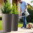 2 Pack Tall 21.7 in Dorota for Outdoor and Indoor Use, Modern Square Design with UV and Crack-Resistant Features, Perfect for Large Plants and Trees-1388231659