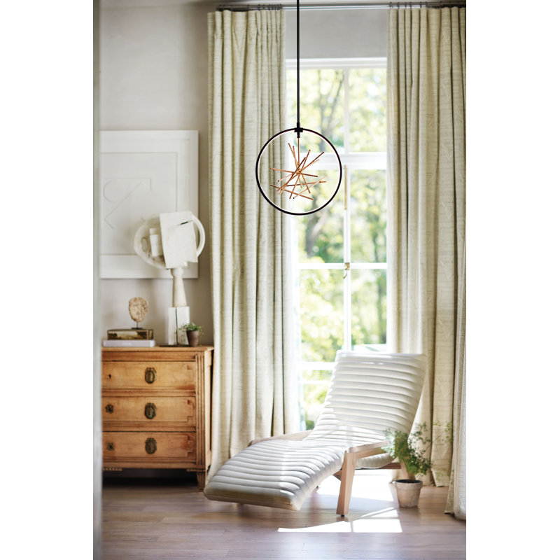 Styx Integrated LED Open Frame Circular Pendant - Black w/ Gilded Gold Branches