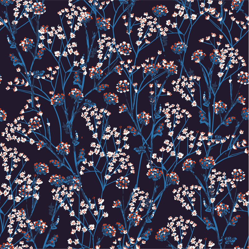 Floral Tile, 2.08' W x 18.75' L