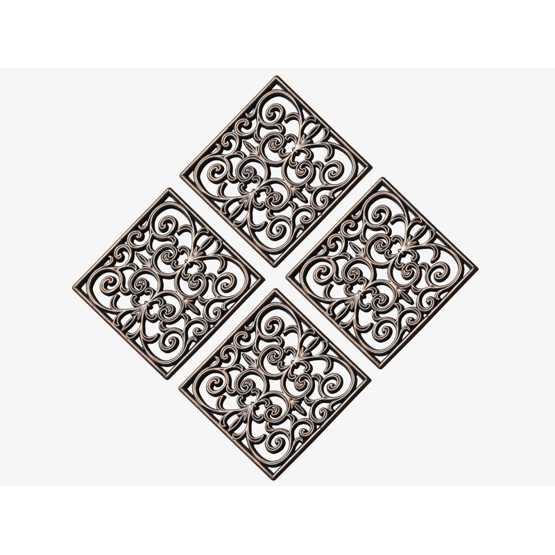 Magnifique motif carré en bronze à motif cachemire Dror 12 po x 12 po