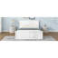 Lit plateforme en bois avec quatre tiroirs de rangement et pieds de support, blanc