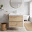 Meuble-lavabo mural en mélamine de 61 cm (24 po), aspect bois naturel, résistant à l'usure et aux égratignures, surface non poreuse et facile à nettoyer.-1823346538-1823346550