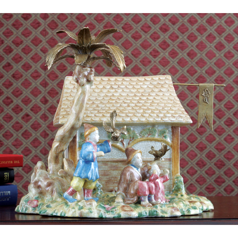 Figurine en porcelaine avec accents bronze