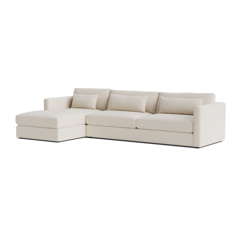 Haywood Left Chaise Sectional, Performance Boucle - Cream