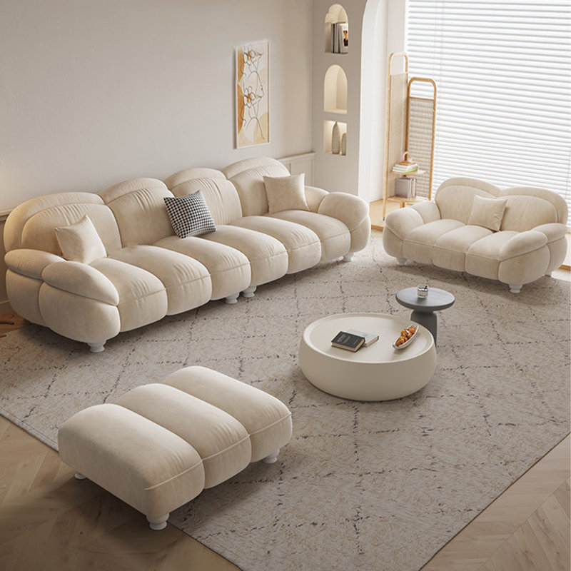 Ensemble de salon en polyester 3 pièces beige