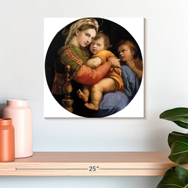 Leisha Madonna Della Seggiola, H 16 po x l 16 po