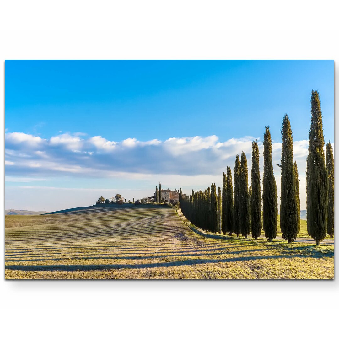 Leinwandbild Das wunderschöne Val d'Orcia mit Zypressen – Toskana