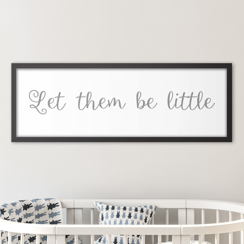 Décoration murale Bruning «Let Them Be Little Kids», H 12 po x l 36 po x P 1,25 po, Bleu, Toile tendue