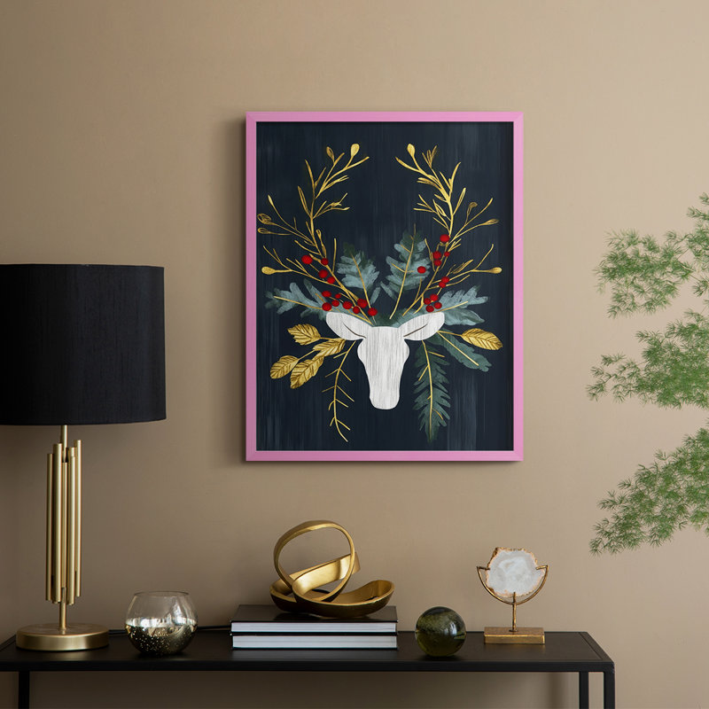 Reproduction encadrée - bois massif, H 15 po x l 12 po, Rose