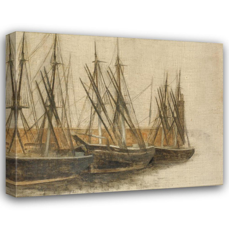 "Du canal des Chrétiens, Copenhague" par Vilhelm Hammershøi - Art sur toile tendue avec châssis, H 28 po x l 40 po
