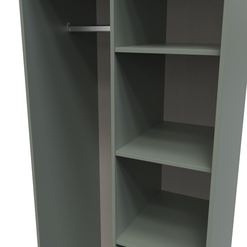 Fully Assembled 2 Door Wardrobe, 182.5cm H x 74cm W x 53cm D, Graphite