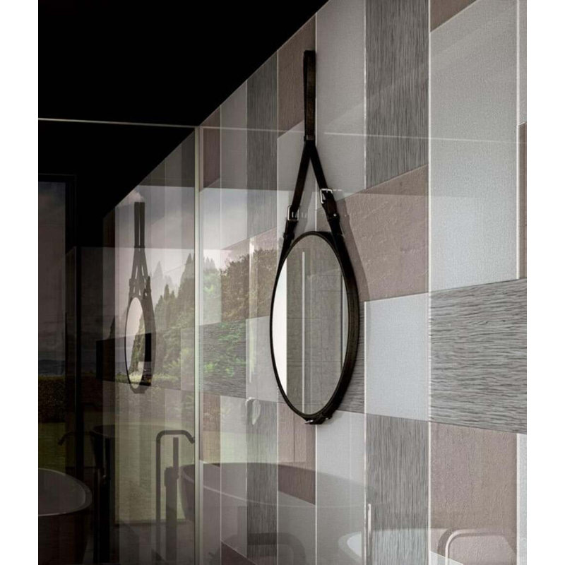 Tela White 7.75" x 23.38" Decorated Glass Tile