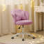 Cute Petal Desk Chair Velvet Vanity Chair With Bow Cushion, Butterfly Office Chairs For Bedroom Computer Task Chairs With Back-1903201667