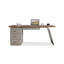 Bureau rectangulaire à 4 tiroirs en bois manufacturé brun noisette + kaki-109557039