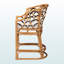 Tabouret de bar Hikuma en rotin naturel avec dossier festonné