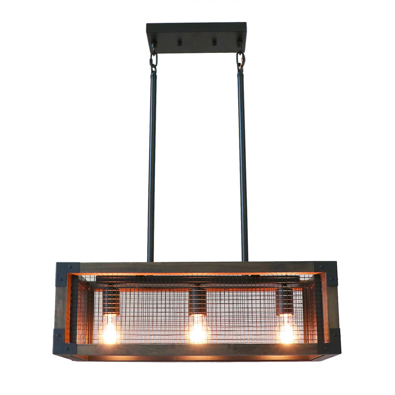 Luminaire de salle à manger rustique rectangulaire à îlot de cuisine