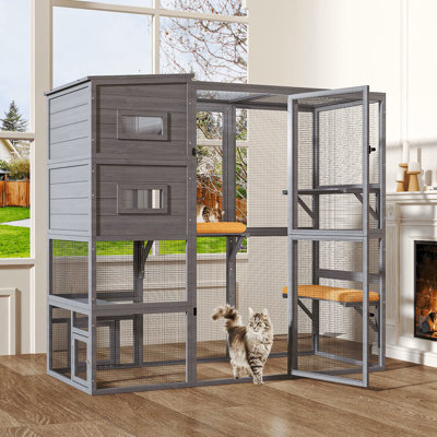 Large 4 Tiers Cat Catio Connect To Window，catio Outdoor Cat Enclosure