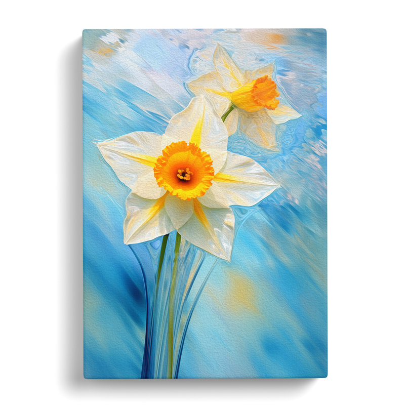 Daffodil Flower Futurism - Wrapped Canvas, 76cm H x 50cm W x 3cm D