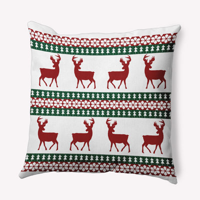 Lace Reindeer Ensemble Indoor/Outdoor Throw Pillow