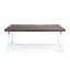 Table de salle à manger d'extérieur brun foncé en bois d'acacia à finition sablée avec structure en métal rustique blanc