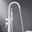 2 Handle Floor Clawfoot Tub Faucet with Diverter-70924979