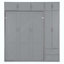Lit escamotable mural avec armoire supérieure, tablettes et garde-robe, lit pliable peu encombrant-569745790