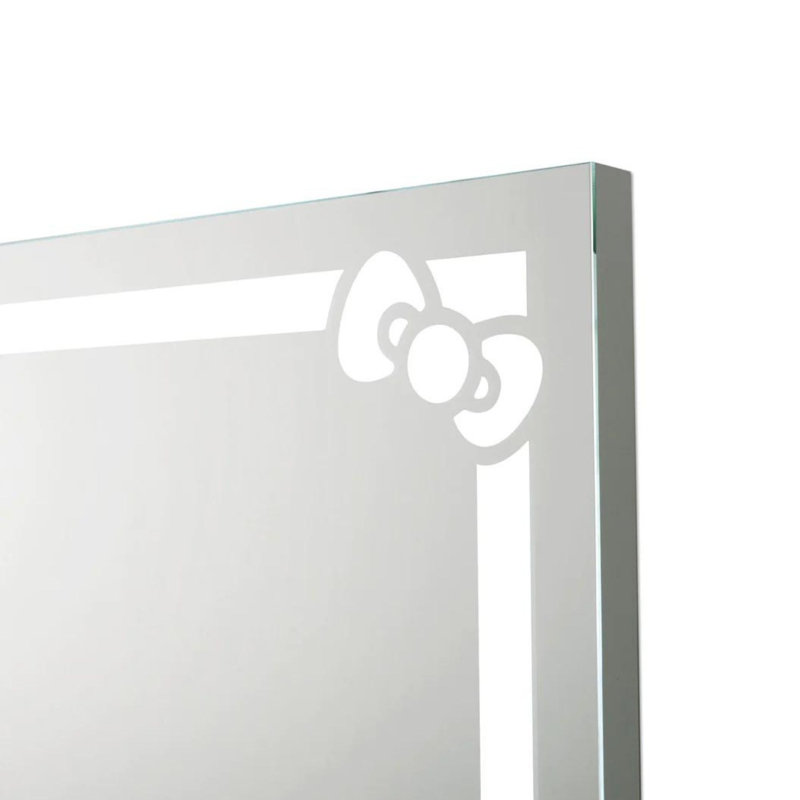 Alama Hello Kitty Bows RGB Plus Makeup Mirror for Desk, App Control Dimmable Rainbow LED Lighted Mirror