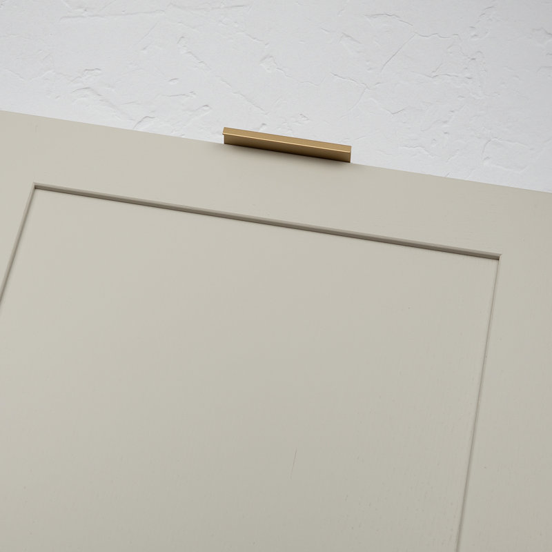 Brushed Brass Squared Edge Lip Pull Handles, 80mm
