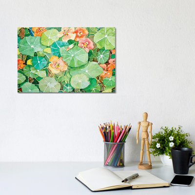 Kelly's Nasturtiums 1 Piece Wrapped Canvas Painting