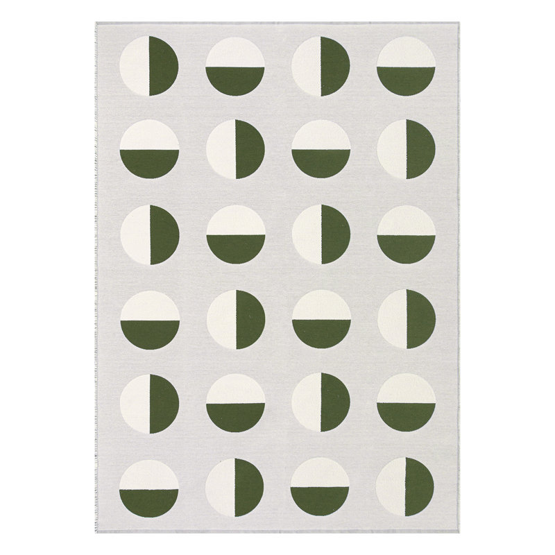 Tapis lavable en jacquard demi-cercle Modern, Rectangulaire 8 pi x 10 pi