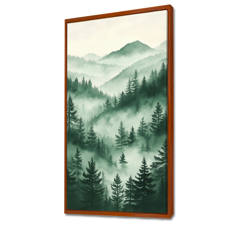 «Green White Green Caine II», reproduction d'art encadrée sur toile, H 40 po x l 20 po, Cadre flottant brun