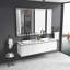 Miroir de salle de bain mural 84 po x 48 po en aluminium, verre DEL, encadré, 1 pièce