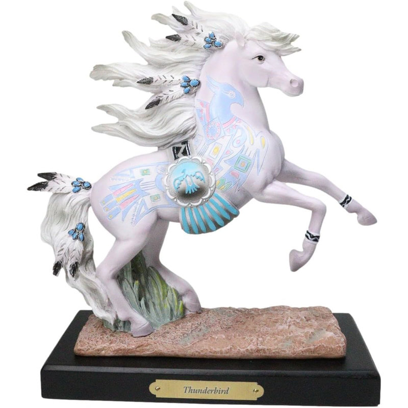 Figurine Native American Thunderbird Horse par Laurie Prindle