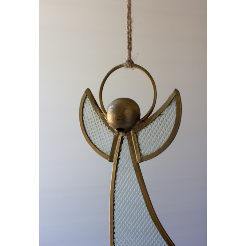 Ornement de Noël Kalalou en laiton antique et verre - ensemble de 4