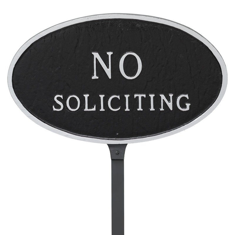 Weather Resistant Metal Garden Sign, Black/Silver