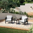 Ensemble de patio pour deux personnes avec coussins et table d'appoint Polett