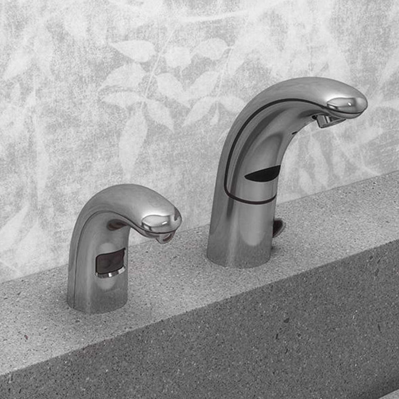 Robinet commercial à capteur de mouvement chromé sans contact et hygiénique pour les toilettes publiques occupées