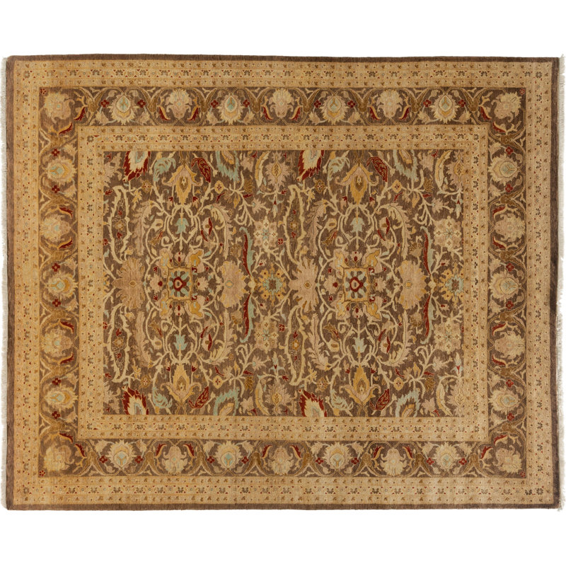 Tapis brun noué à la main One-of-a-Kind
