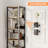 Narrow Bookshelf, 6-Tier Tall Skinny Bookcase, Rustic Industrial Metal Frame Corner Storage Display Shelf-852892387