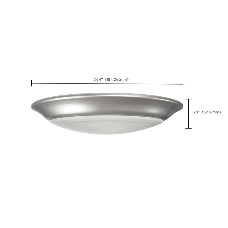 Plafonnier encastré à DEL 6 lumières Vilkoski, Nickel brossé, H 1,28 po x l 7,4 po x P 7,4 po, 3000