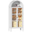 Armoire arquée moderne avec portes en verre, armoire de rangement à arche de ferme avec capteur à hauteur réglable et 2 tiroirs-1105448351