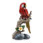 Figurine perroquet ara tropical sur branche, vert, rouge, bleu, ensemble de 3 pièces