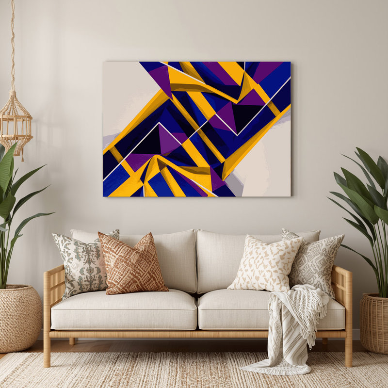 Hard Edge 7, art mural en métal mauve
